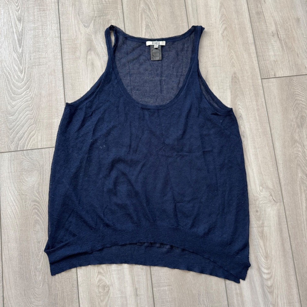 BB Dakota Knit Tank Top Womens Medium Navy Blue Scoop Neck BC16327